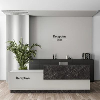 Reception Desk and Wall Decoration - Office Set 311 — Вид 1