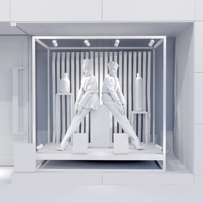 Shop front with female mannequin 001 — Вид 5