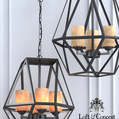 Chandelier Gem Hanging Light Fixture marble — Ver 2