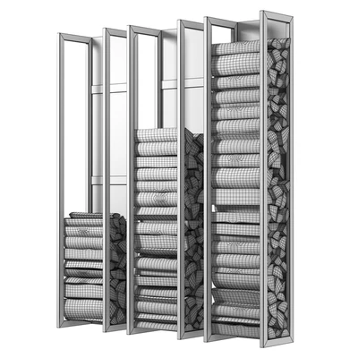Wall firewood rack D790BK — Ver 3