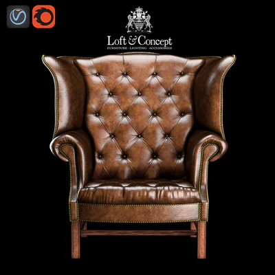 CHESTERFIELD HIGH BACK WING CHAIR — Ver 1