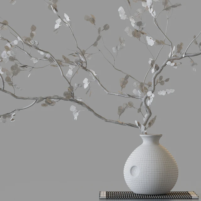 Plum branch in flower arrangement vase — Descargar
