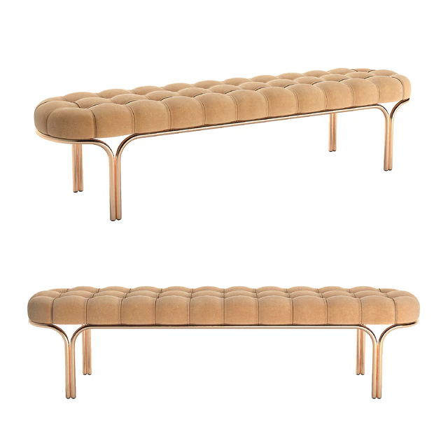CB2 Luxey Tufted Suede Bench — Скачать