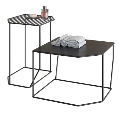 Inbani Forma Metal Bathroom Stools Decor Set — Ver 1