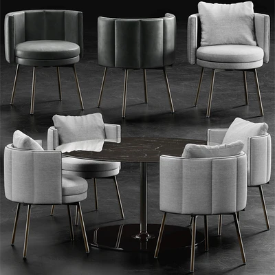 Стул Minotti Torii, Стол Minotti Oliver Lounge — Вид 1