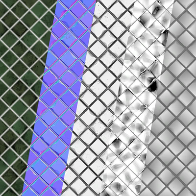 Teal Tile PBR Material-13 — Вид 2