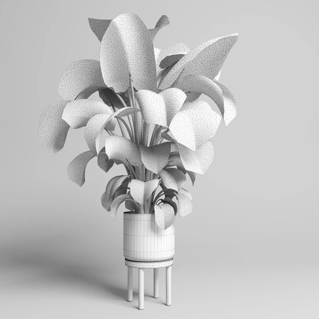 Indoor plant 89 wood vase pot plant monstera — Скачать
