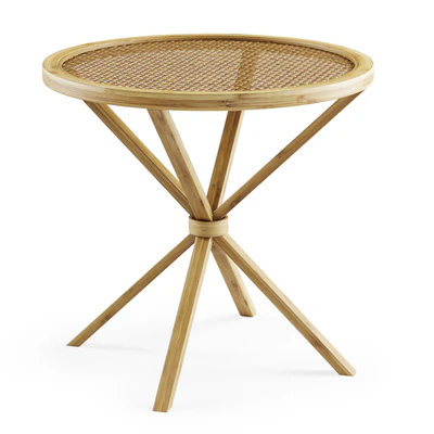 Wooden rattan coffee table / Кофейный столик из ротанга — Вид 1