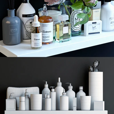Shelves with cosmetics and bathroom decor - 2 — Ver 3