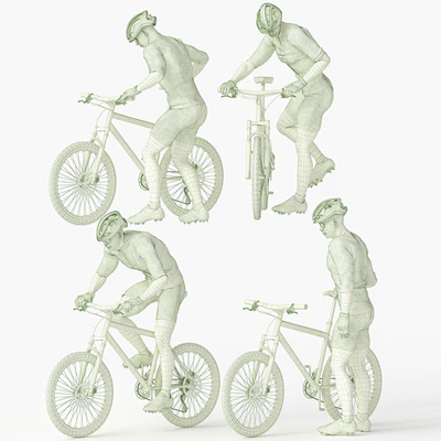 Cyclist Man in 04 Poses — Вид 5
