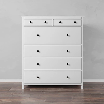 Комод с 6 ящиками, белая морилка. ХЕМНЭС IKEA HEMNES — Вид 1