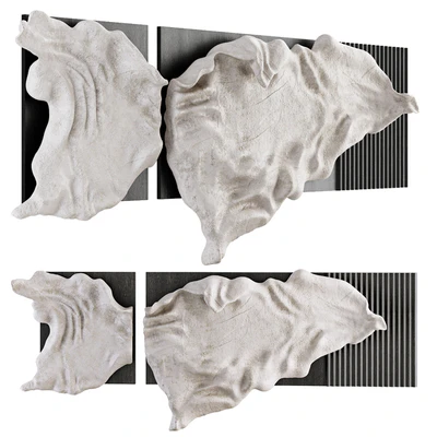 Decorative panel with a sculptural bas-relief made of plaster — Ver 1