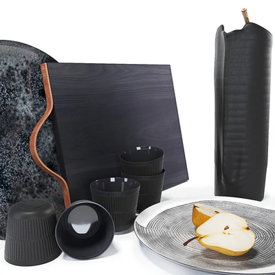 BLACK KITCHEN DECOR WITH PEARS — Вид 3