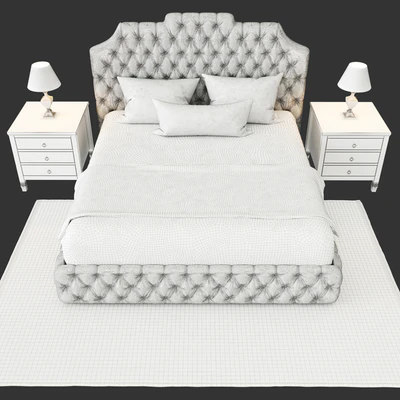 Grey tufted bed — Вид 3