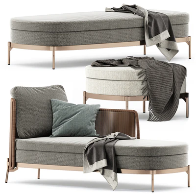 TAPE CORD PAOLINA and BENCH and OTTOMAN by Minotti — Ver 3