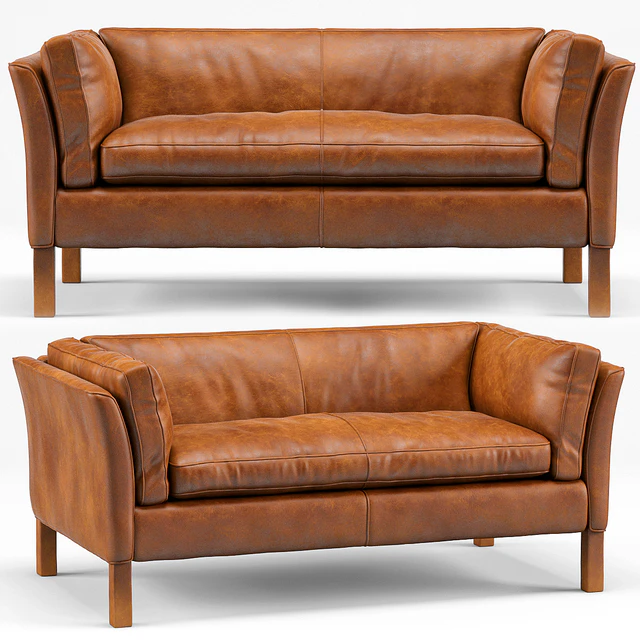 Clara Modern Classic Leather Upholstered Loveseat — Descargar