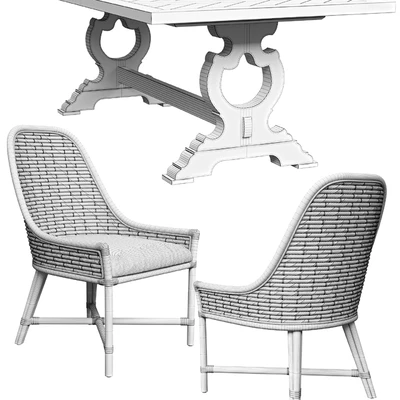Keeling woven side chair and farmington rectangular dinning table — Вид 2