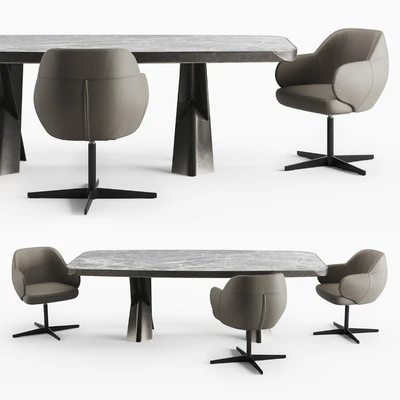 Cattelan Italia Mad Max Keramik Premium table and Bombe X chair — Ver 1