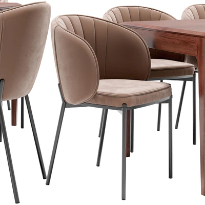 Coral dining chair and Brooklyn table — Ver 4
