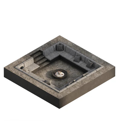 Зона отдыха с диванами и камином — Вид 5