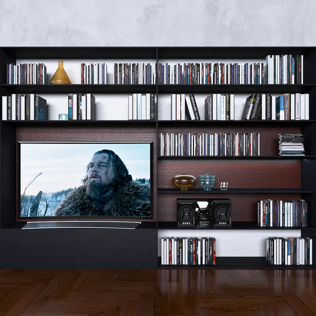 Storage system with books tv vase 7 — Скачать
