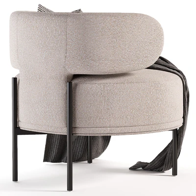 Penn Taupe Boucle Wing Back Accent Chair — Ver 5