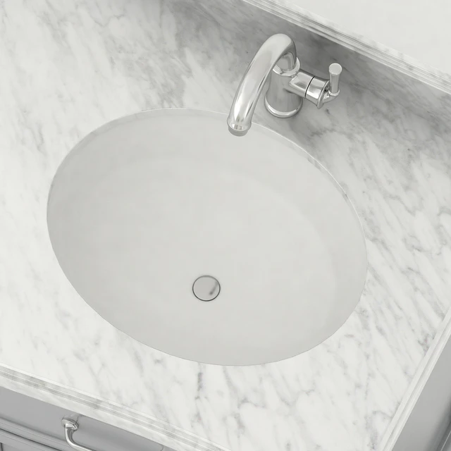 60"Double sink wooden vanity with Carrara marble top — Скачать