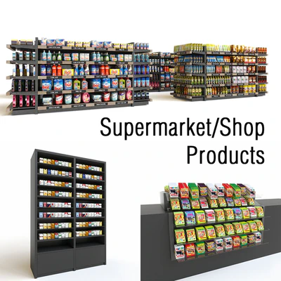 Store Shop Supermarket Products Rack — Ver 3