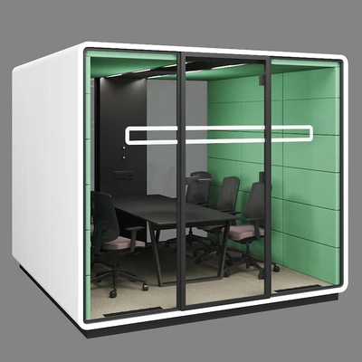 Mikomax Smart Office | HUSH MEET L | Acoustic office stand with table and chairs — Вид 4
