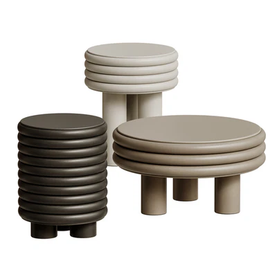 Giobagnara Scala beige low round coffee table — Ver 1
