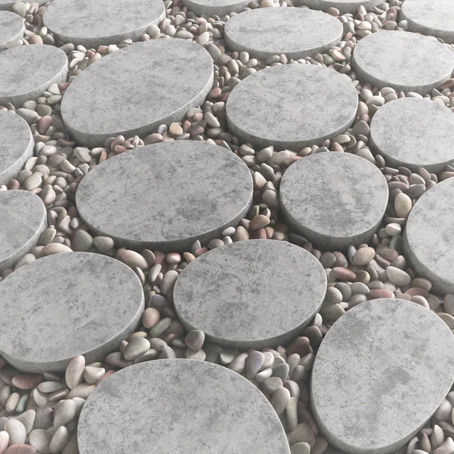 Tile square oval pebble n1 / Square oval slabs with pebbles — Descargar