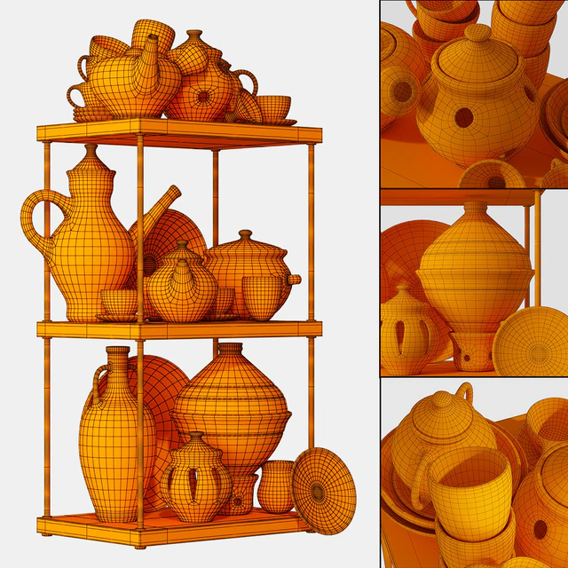 Dishes clay rack n11 / Clay crockery rack — Descargar