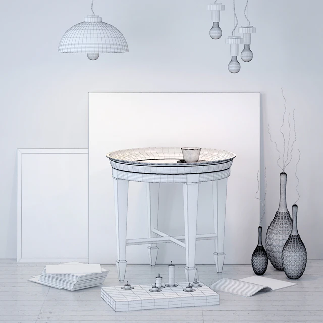 Luna End Table with decorative dial — Descargar