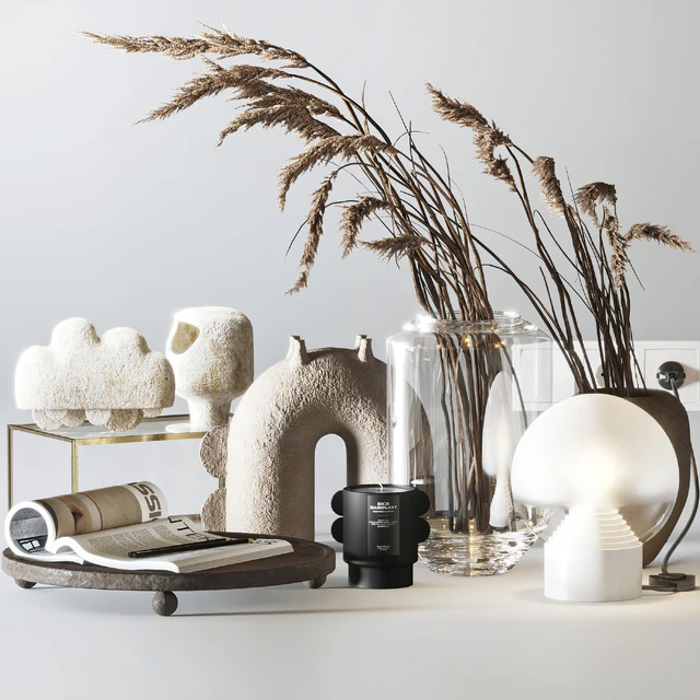 Decorative set with Ceramic and Phragmites 10 — Скачать