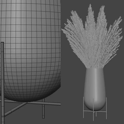 Big dried flower pampas grass in glass vase 5 — Вид 3
