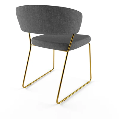 Ashland - Modern Gray & Rosegold Dining Chair — Ver 3