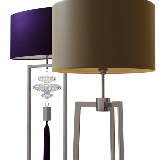 TRIANON & CONSTANCE nickel and purple floor lamp — Descargar
