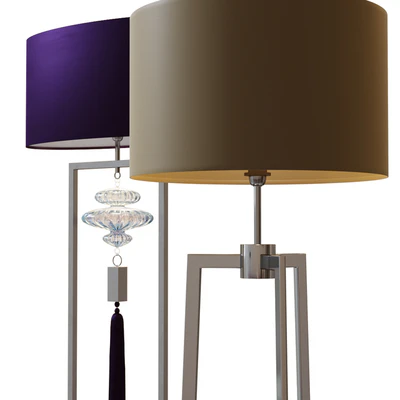 TRIANON & CONSTANCE nickel and purple floor lamp — Ver 2