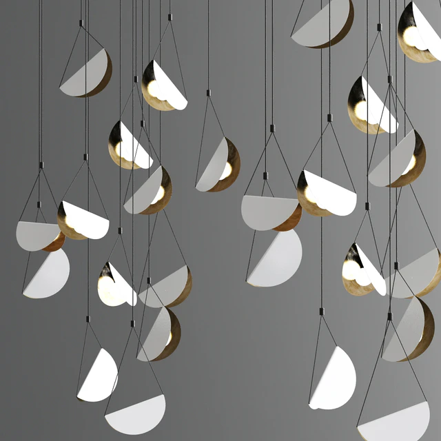 White glider pendant light chandelier — Descargar