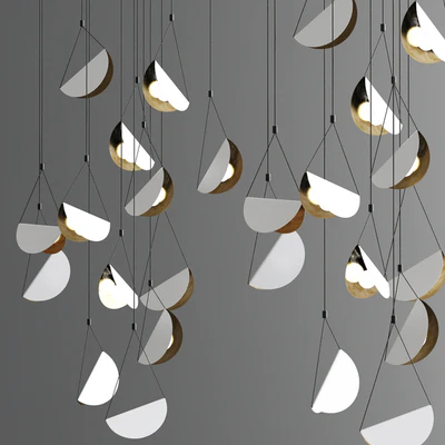 White glider pendant light chandelier — Ver 1