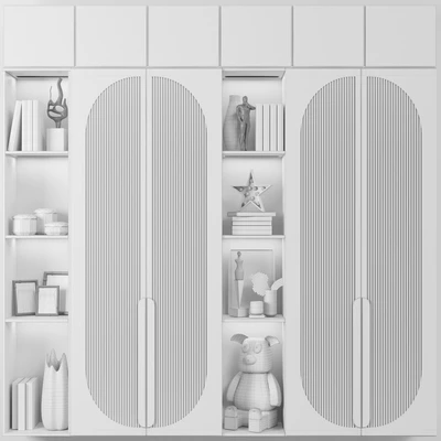 Wardrobe with decor, books and figurines in the nursery — Ver 2