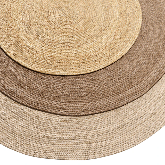 Natural Round Spiral Braided Jute Rug — Descargar