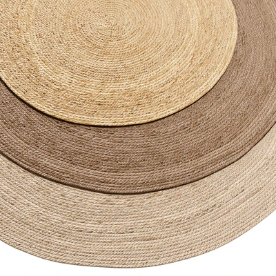 Natural Round Spiral Braided Jute Rug — Ver 4