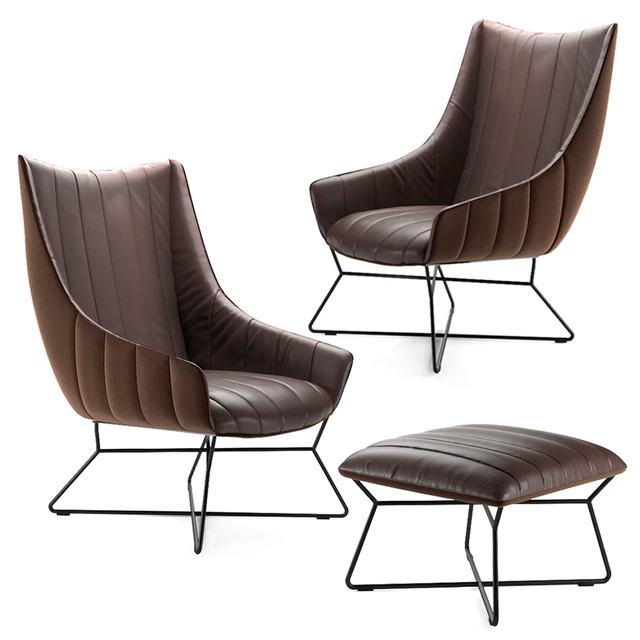 Freifrau Rubie Armchair Ottoman — Descargar