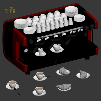 Casadio Undici A3 coffee machine with croissants — Ver 5