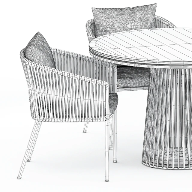 Porto Dining Chair by burkedecor and Grid table by solpuri — Скачать