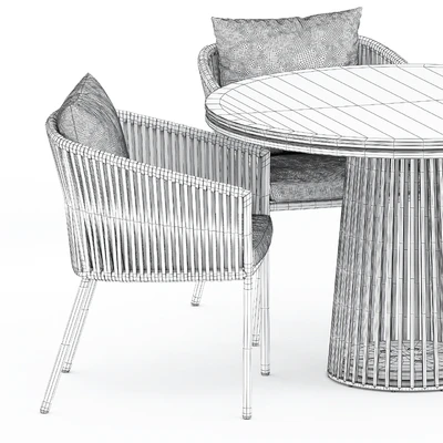 Porto Dining Chair by burkedecor and Grid table by solpuri — Вид 4