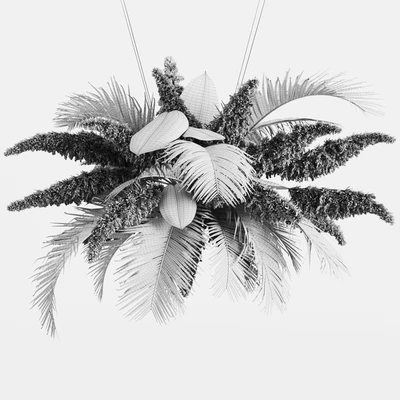 Hanging decor of palm leaves and pampas grass — View 5
