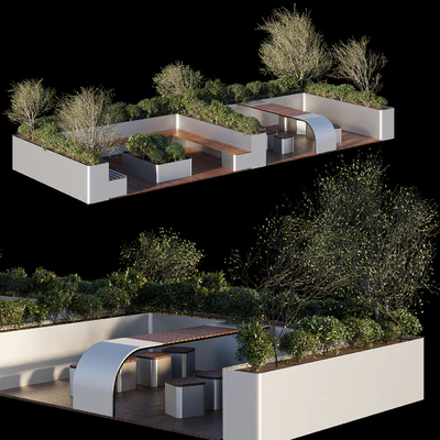 Parklet - recreation area in the park and urban environment — Ver 6