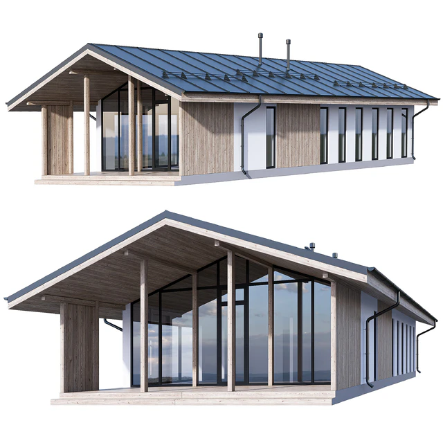 Frame modular house 120 m2 with PREFAB frame technology — Descargar